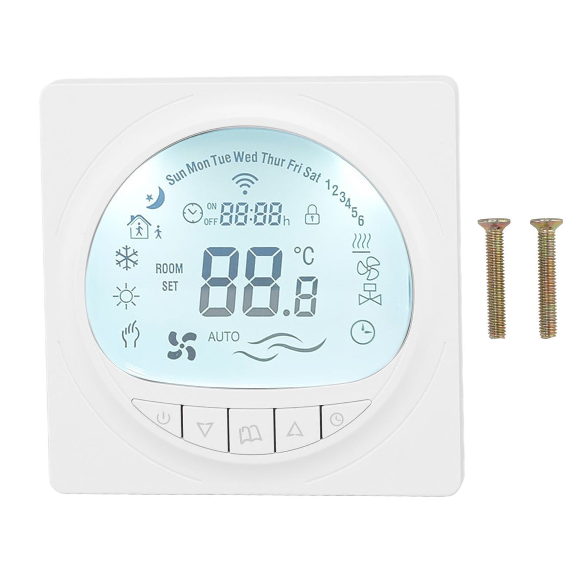 Floor Heating Thermostat Programmable Large LCD Display Plumbing Temperature Controller with 485 Communication 220V