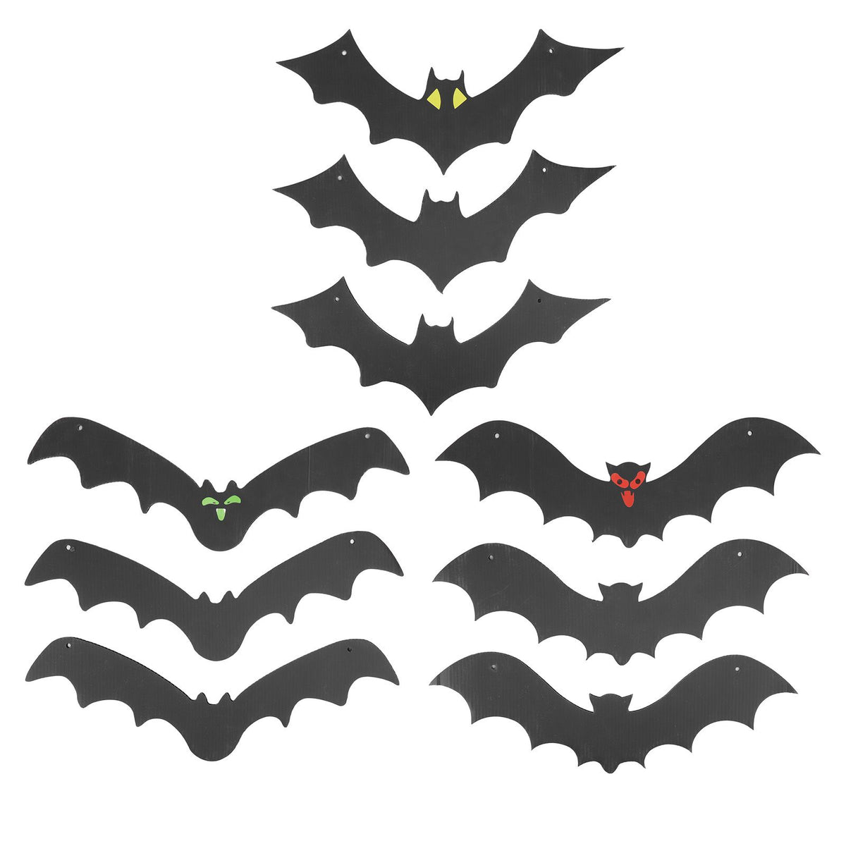 9 PCS Hanging Bats Decoration Courtyard Halloween Party Festival Flying Bats Hanging Ornaments