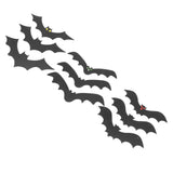 9 PCS Hanging Bats Decoration Courtyard Halloween Party Festival Flying Bats Hanging Ornaments - Rear View