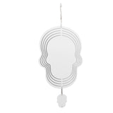 Wind Chime White Simple Delicate Decorative Weather Resistance Ornament for Lamp Tree Wall Skull Pattern