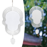 Wind Chime White Simple Delicate Decorative Weather Resistance Ornament for Lamp Tree Wall Skull Pattern