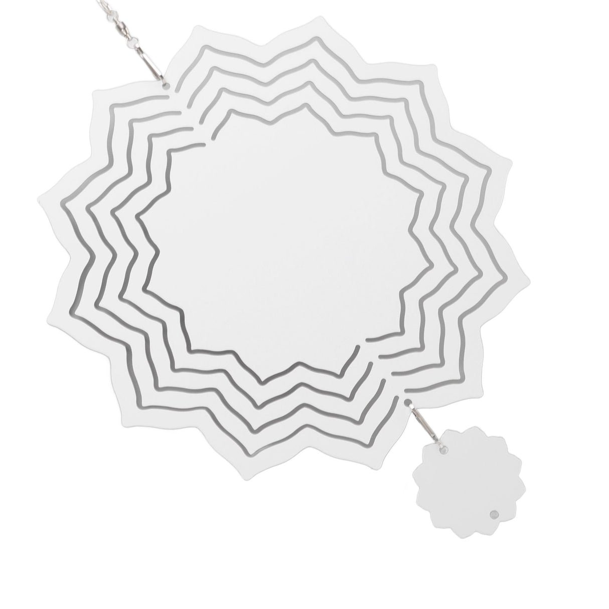 Wind Chime White Simple Delicate Decorative Weather Resistance Ornament for Lamp Tree Wall Lotus Pattern