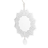 Wind Chime White Simple Delicate Decorative Weather Resistance Ornament for Lamp Tree Wall Lotus Pattern - Rear View