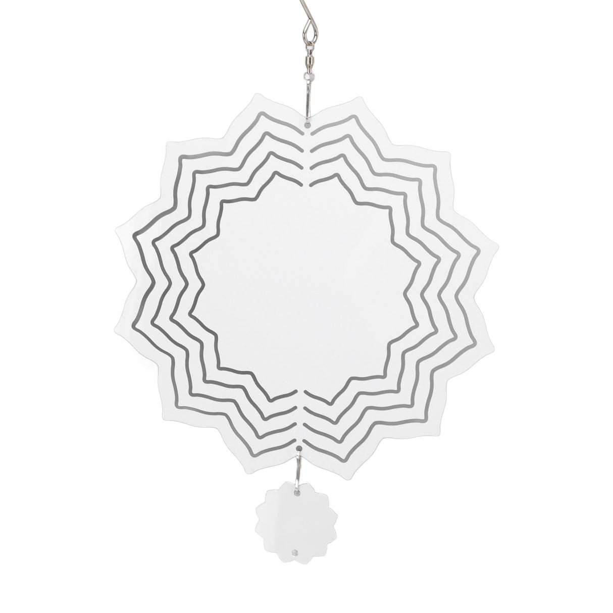 Wind Chime White Simple Delicate Decorative Weather Resistance Ornament for Lamp Tree Wall Lotus Pattern