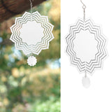 Wind Chime White Simple Delicate Decorative Weather Resistance Ornament for Lamp Tree Wall Lotus Pattern