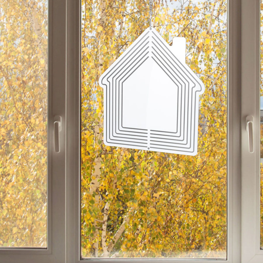 DIY Sublimation Metal Wind Spinner Hanging Blank Wind Chimes Garden Decorative Ornaments House 200x182x1mm