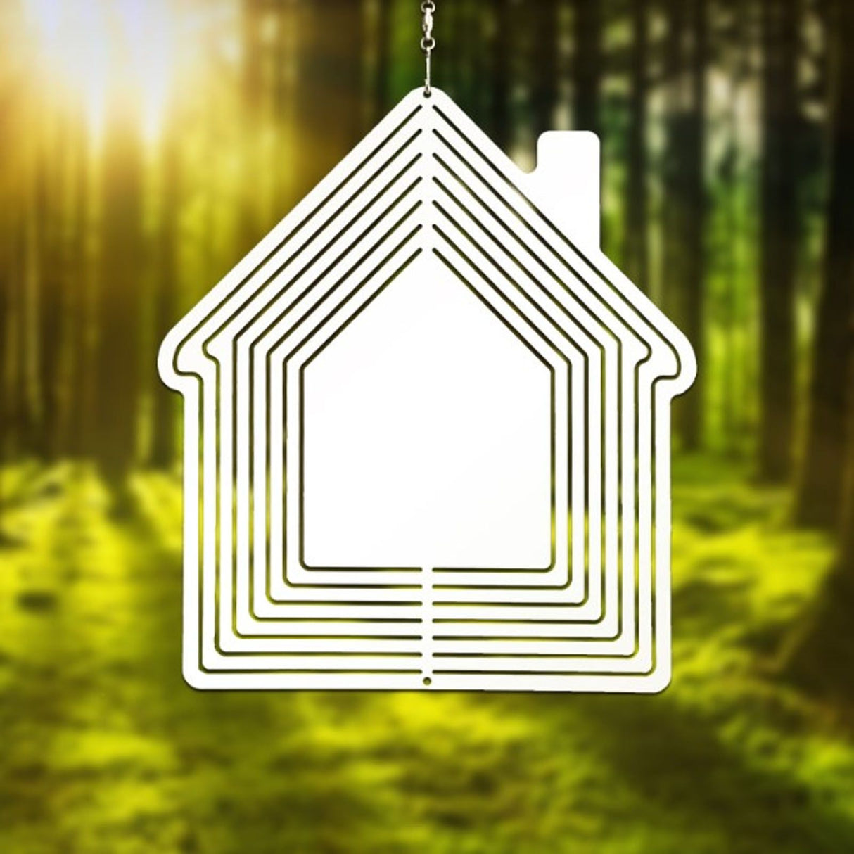 DIY Sublimation Metal Wind Spinner Hanging Blank Wind Chimes Garden Decorative Ornaments House 200x182x1mm