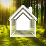 DIY Sublimation Metal Wind Spinner Hanging Blank Wind Chimes Garden Decorative Ornaments House 200x182x1mm