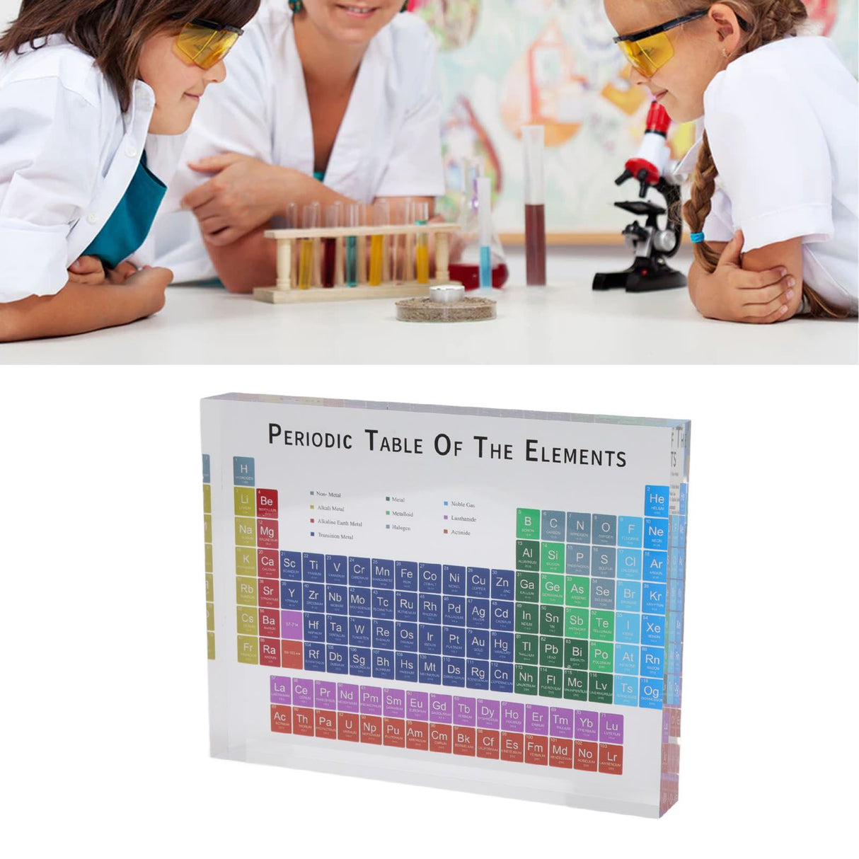 Educational Periodic Table Decoration Safe Odorless Modern Acrylic Periodic Table Elements for Home School Small Size