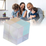 Prism Cube Optical Glass RGB Dispersion Color Cube Sun Catcher X Cube Prism Birthday Gift 15x15x15mm/0.6x0.6x0.6in