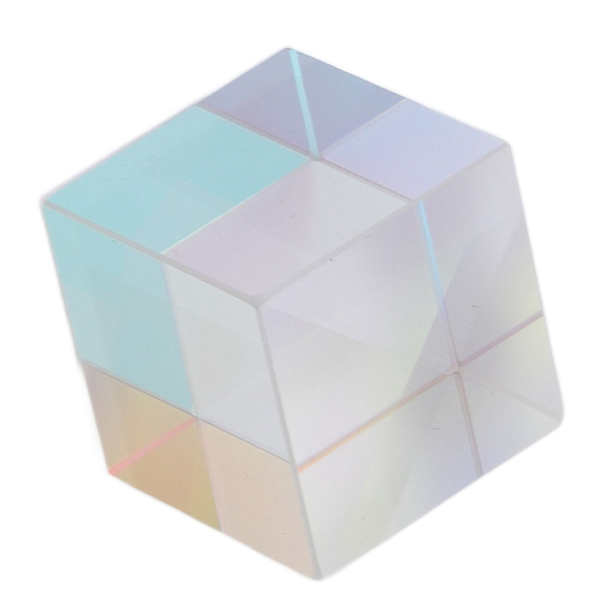Prism Cube Optical Glass RGB Dispersion Color Cube Sun Catcher X Cube Prism Birthday Gift 20x20x20mm/0.8x0.8x0.8in