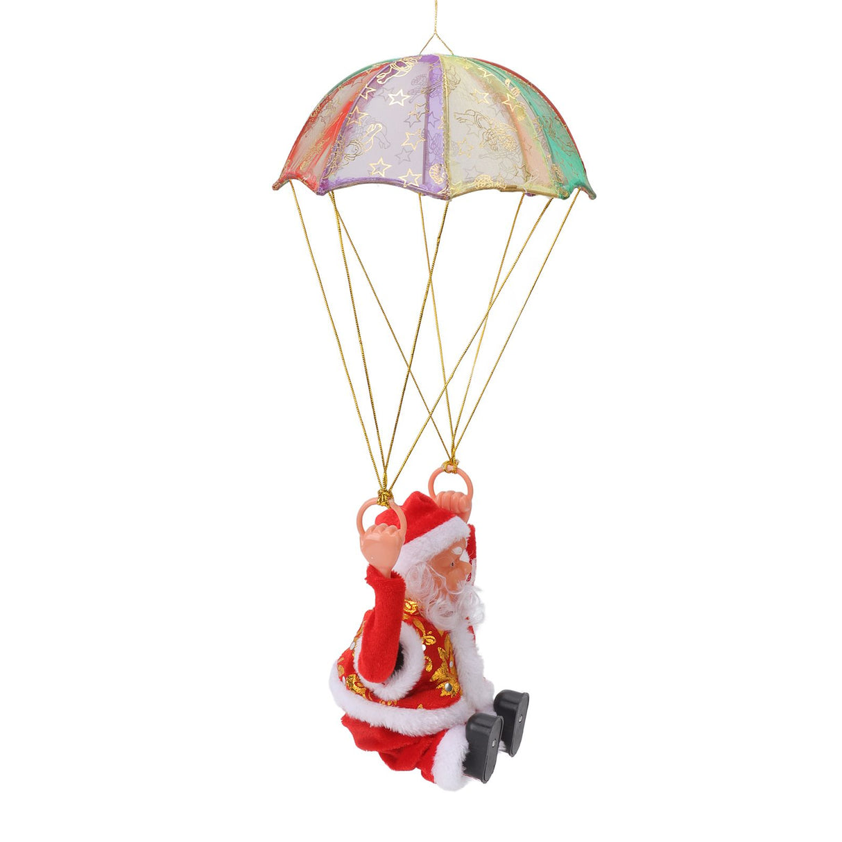 Parachute Christmas Ornaments Lovely Shape Safe Eco Friendly Fleece PC Christmas Hanging Ornament Parachute for Kids Somersault