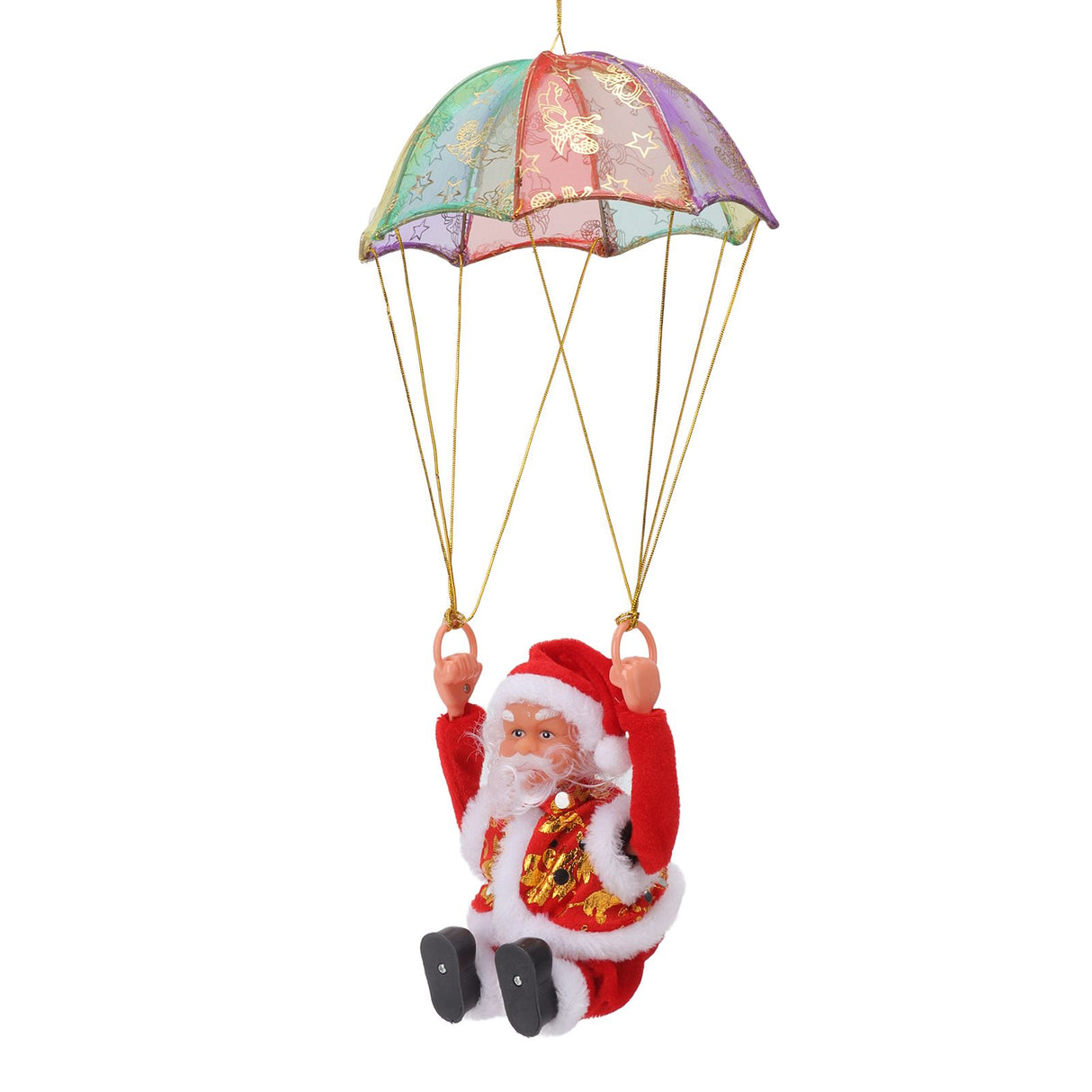 Parachute Christmas Ornaments Lovely Shape Safe Eco Friendly Fleece PC Christmas Hanging Ornament Parachute for Kids Somersault