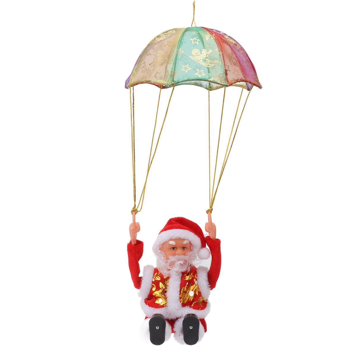 Parachute Christmas Ornaments Lovely Shape Safe Eco Friendly Fleece PC Christmas Hanging Ornament Parachute for Kids Somersault