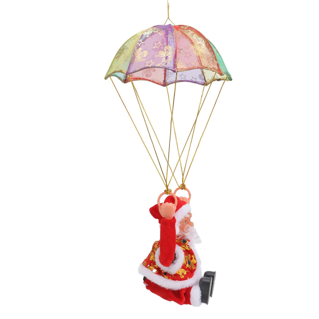 Parachute Christmas Ornaments Lovely Shape Safe Eco Friendly Fleece PC Christmas Hanging Ornament Parachute for Kids Somersault