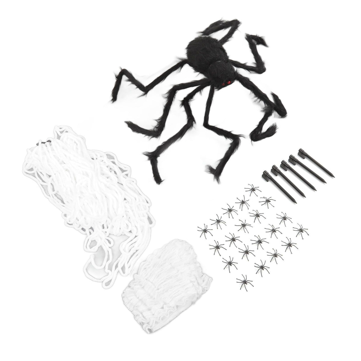 Cobweb and Spider Terror Decoration Soft with 40g Cotton White and Black Spider Cobweb Props for Halloween