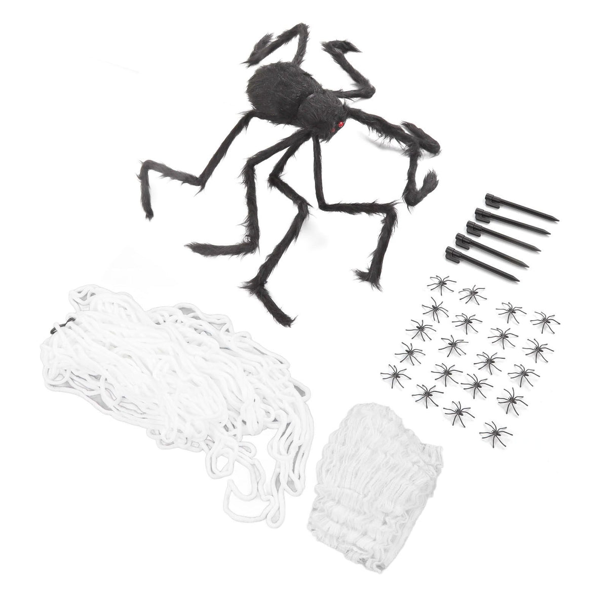 Cobweb and Spider Terror Decoration Soft with 40g Cotton White and Black Spider Cobweb Props for Halloween