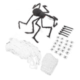 Cobweb and Spider Terror Decoration Soft with 40g Cotton White and Black Spider Cobweb Props for Halloween - Front View