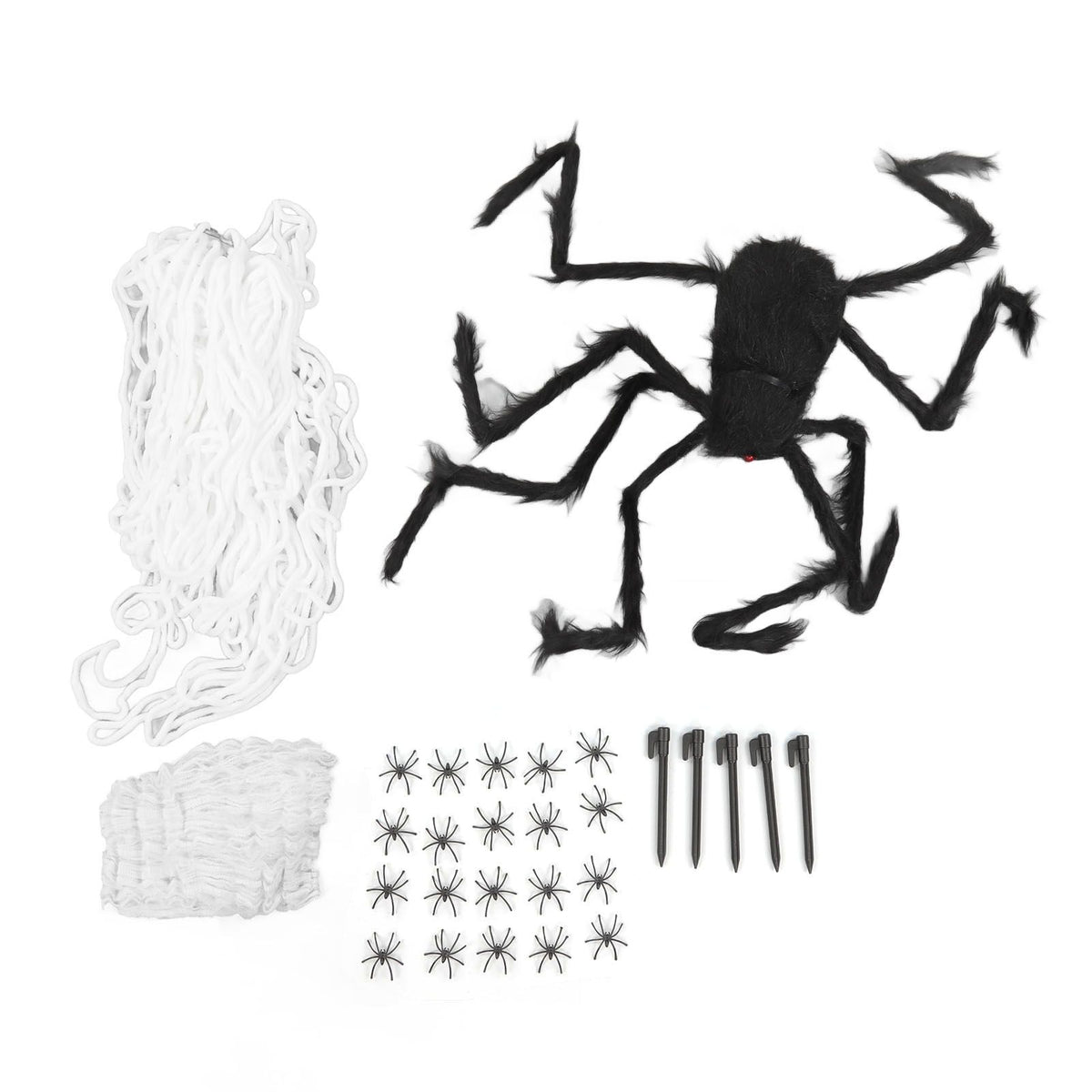 Cobweb and Spider Terror Decoration Soft with 40g Cotton White and Black Spider Cobweb Props for Halloween