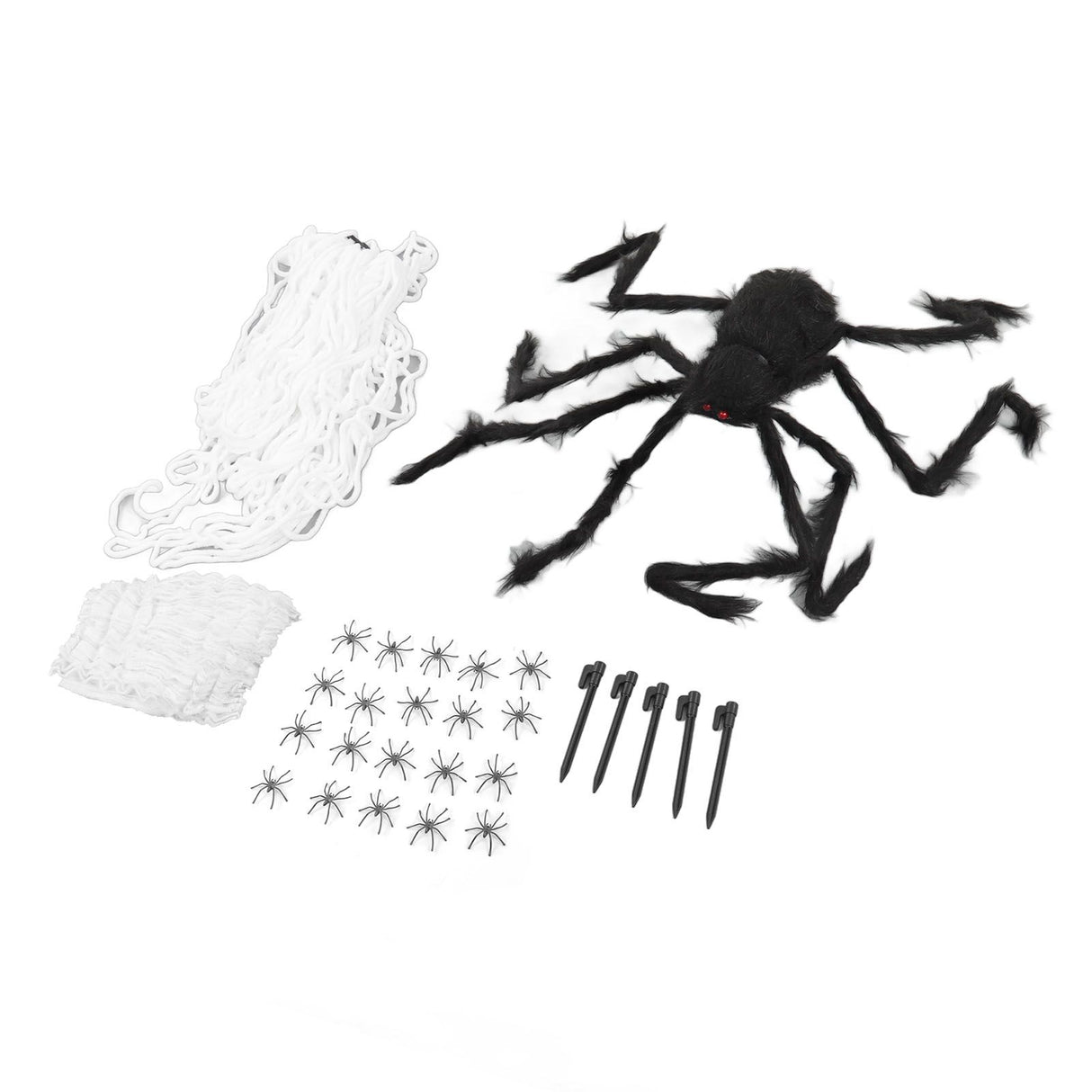 Cobweb and Spider Terror Decoration Soft with 40g Cotton White and Black Spider Cobweb Props for Halloween