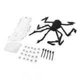 Cobweb and Spider Terror Decoration Soft with 40g Cotton White and Black Spider Cobweb Props for Halloween - Top-Down View