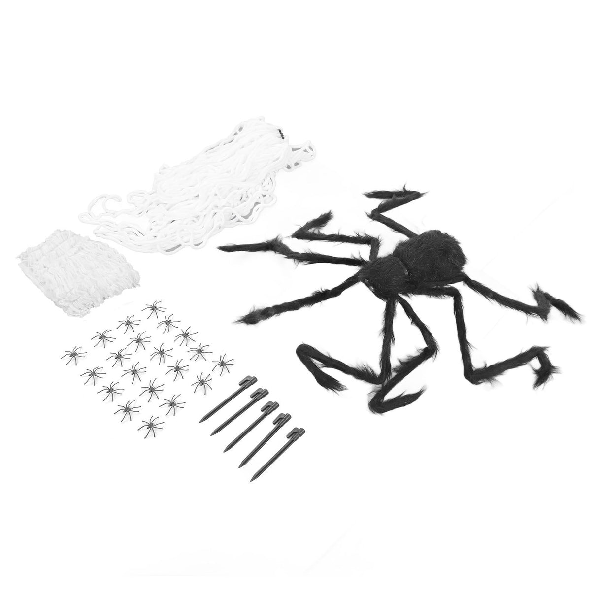 Cobweb and Spider Terror Decoration Soft with 40g Cotton White and Black Spider Cobweb Props for Halloween