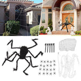 Cobweb and Spider Terror Decoration Soft with 40g Cotton White and Black Spider Cobweb Props for Halloween - Extra Image
