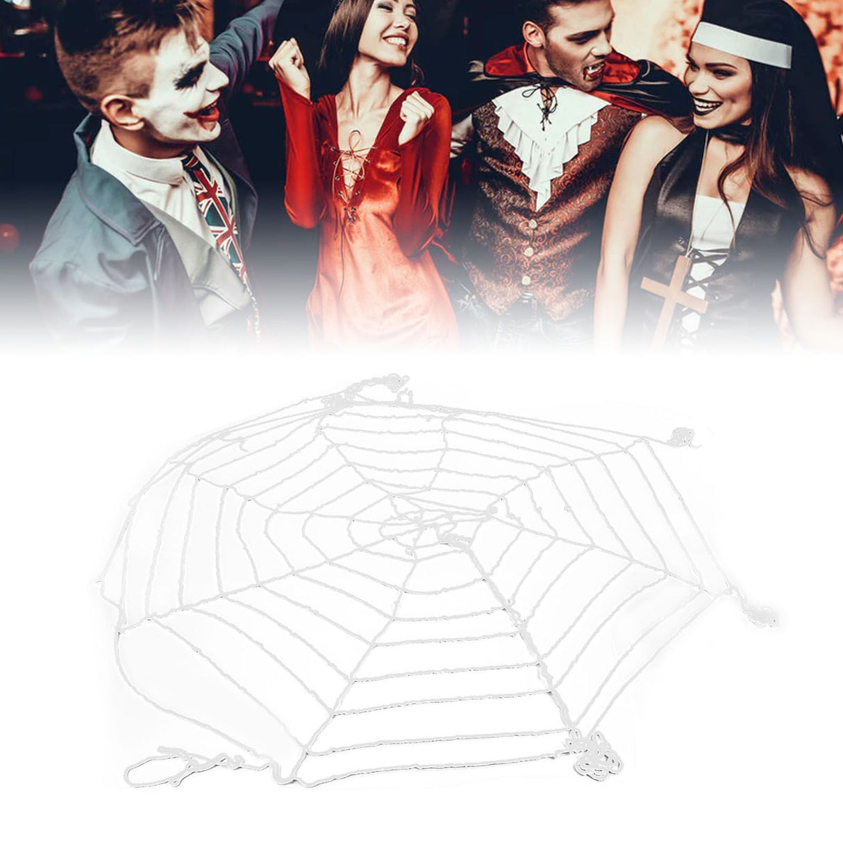 3.6m Spider Web Halloween Decorations White Round Net Spooky Cobwebs for Outdoor Indoor Party Yard
