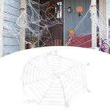 3.6m Spider Web Halloween Decorations White Round Net Spooky Cobwebs for Outdoor Indoor Party Yard