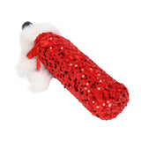 Christmas Wine Bottle Cover Beautiful Shiny Sequin Cloth Decorative Bottle Sleeve Cover for Christmas Parties Red - Top-Down View