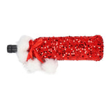 Christmas Wine Bottle Cover Beautiful Shiny Sequin Cloth Decorative Bottle Sleeve Cover for Christmas Parties Red - Low Angle