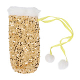 Christmas Wine Bottle Cover Beautiful Shiny Sequin Cloth Decorative Bottle Sleeve Cover for Christmas Parties Gold
