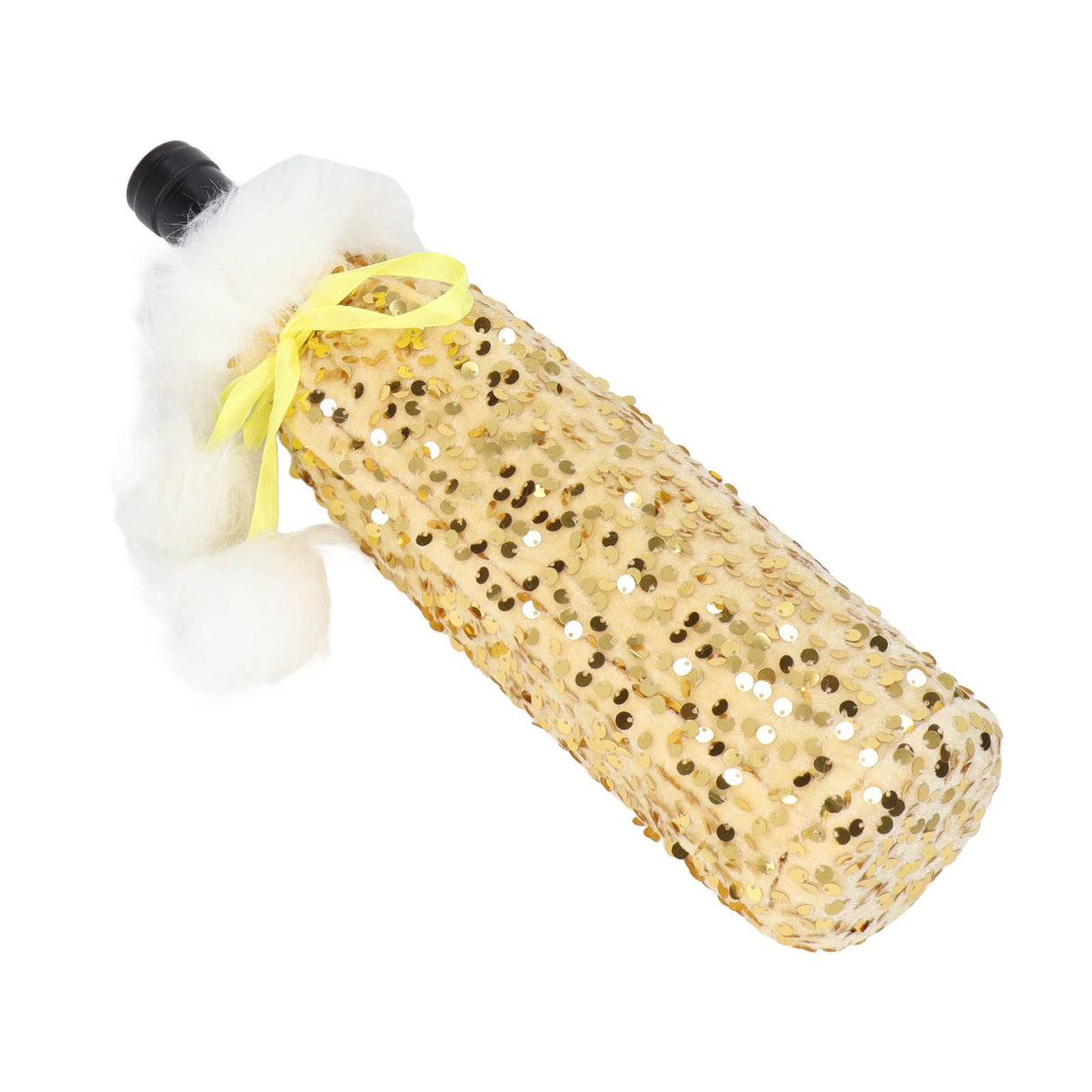 Christmas Wine Bottle Cover Beautiful Shiny Sequin Cloth Decorative Bottle Sleeve Cover for Christmas Parties Gold