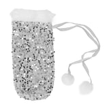 Christmas Wine Bottle Cover Beautiful Shiny Sequin Cloth Decorative Bottle Sleeve Cover for Christmas Parties Silver