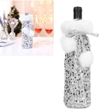 Christmas Wine Bottle Cover Beautiful Shiny Sequin Cloth Decorative Bottle Sleeve Cover for Christmas Parties Silver - Extra Image