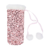 Christmas Wine Bottle Cover Beautiful Shiny Sequin Cloth Decorative Bottle Sleeve Cover for Christmas Parties Rose Gold