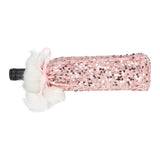 Christmas Wine Bottle Cover Beautiful Shiny Sequin Cloth Decorative Bottle Sleeve Cover for Christmas Parties Rose Gold - Low Angle