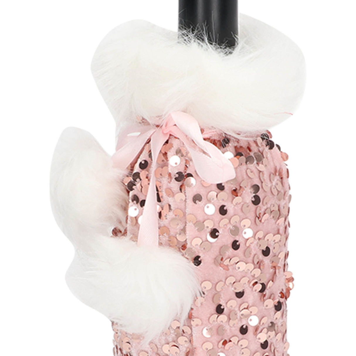 Christmas Wine Bottle Cover Beautiful Shiny Sequin Cloth Decorative Bottle Sleeve Cover for Christmas Parties Rose Gold