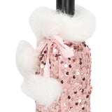 Christmas Wine Bottle Cover Beautiful Shiny Sequin Cloth Decorative Bottle Sleeve Cover for Christmas Parties Rose Gold
