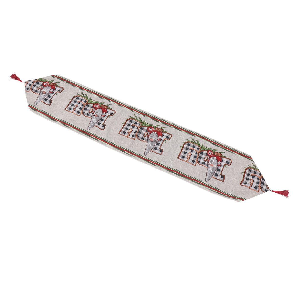 Christmas Table Runner Reusable Washable 1.8m Long Knitted Fabric Table Runner Holiday for Home Cafe Type 2