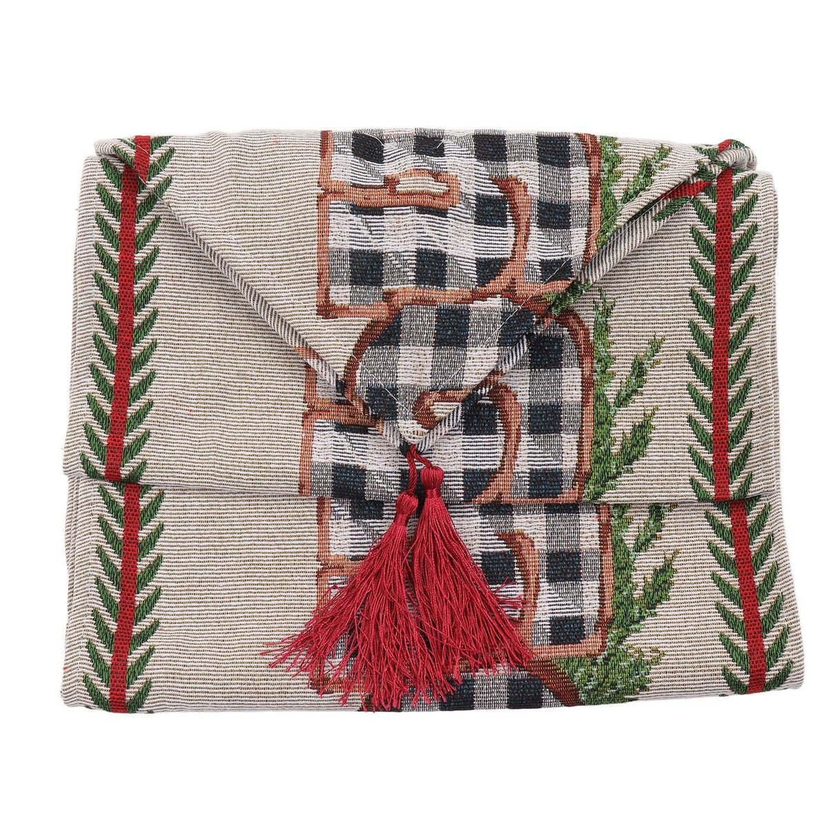 Christmas Table Runner Reusable Washable 1.8m Long Knitted Fabric Table Runner Holiday for Home Cafe Type 2