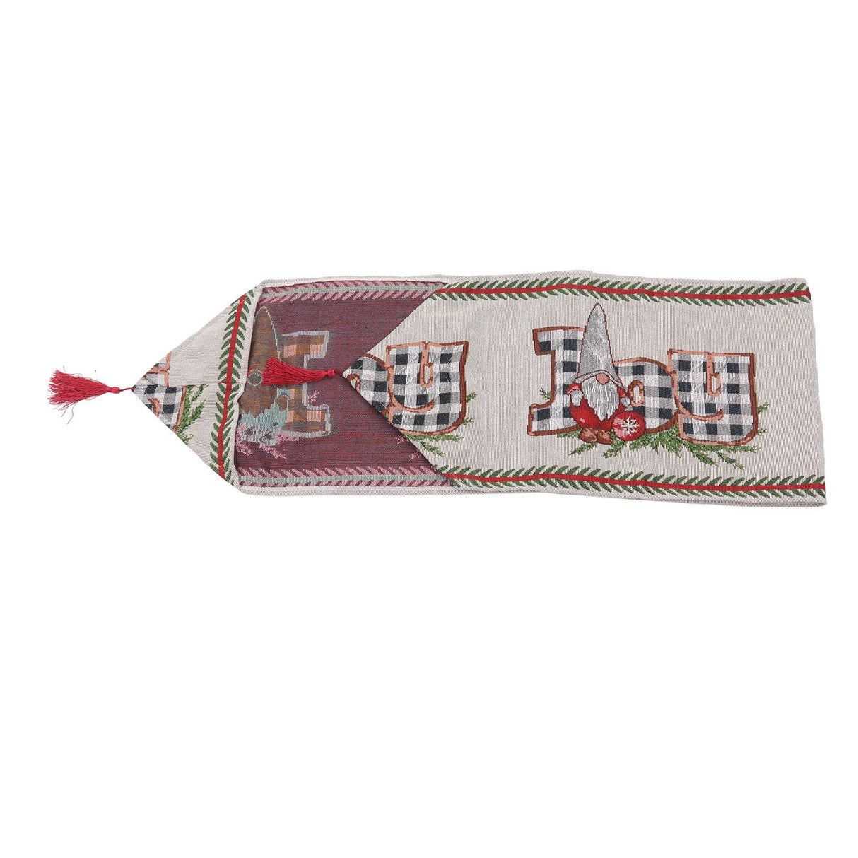 Christmas Table Runner Reusable Washable 1.8m Long Knitted Fabric Table Runner Holiday for Home Cafe Type 2
