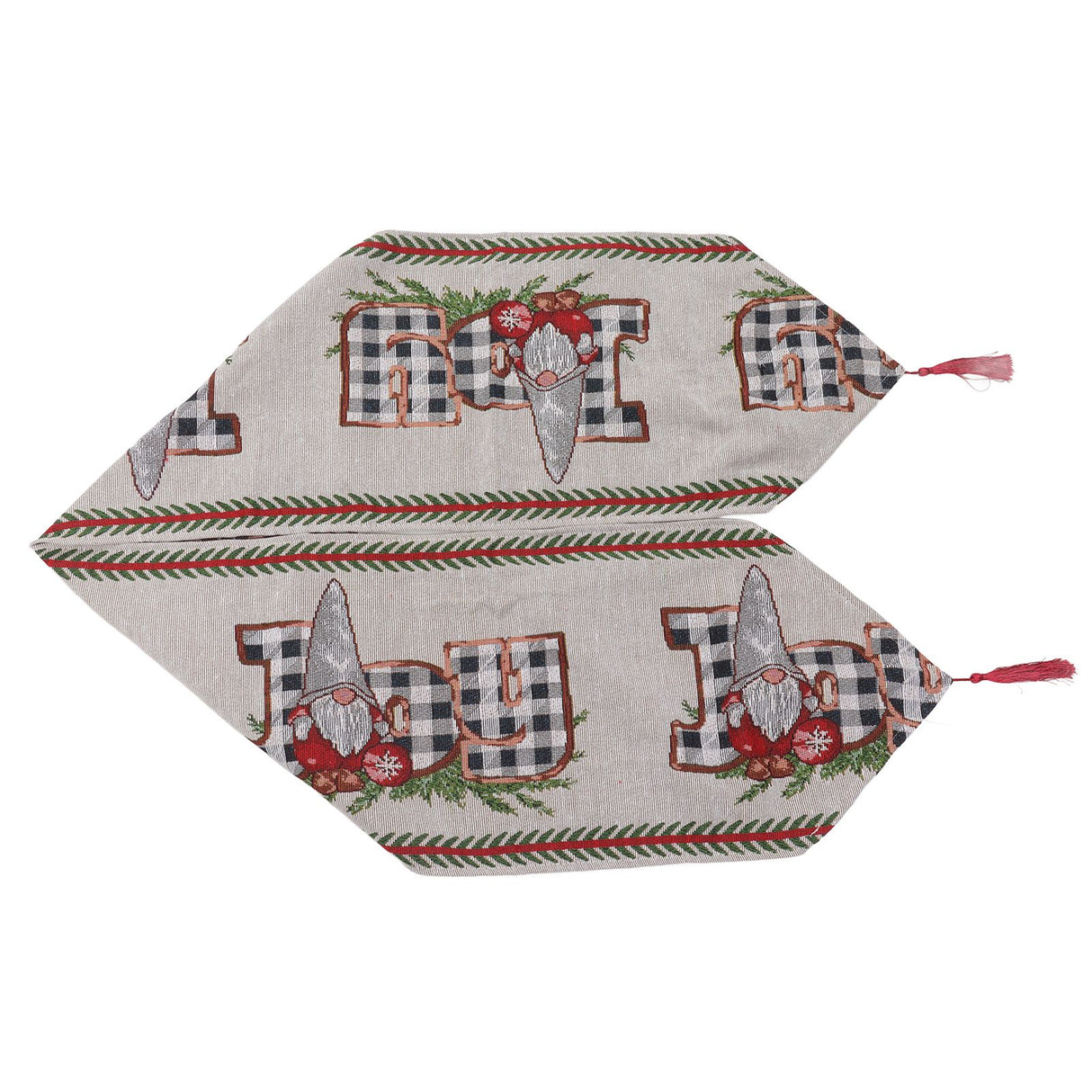 Christmas Table Runner Reusable Washable 1.8m Long Knitted Fabric Table Runner Holiday for Home Cafe Type 2