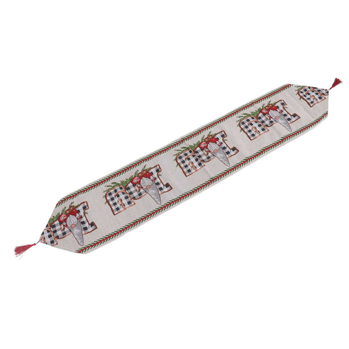 Christmas Table Runner Reusable Washable 1.8m Long Knitted Fabric Table Runner Holiday for Home Cafe Type 2