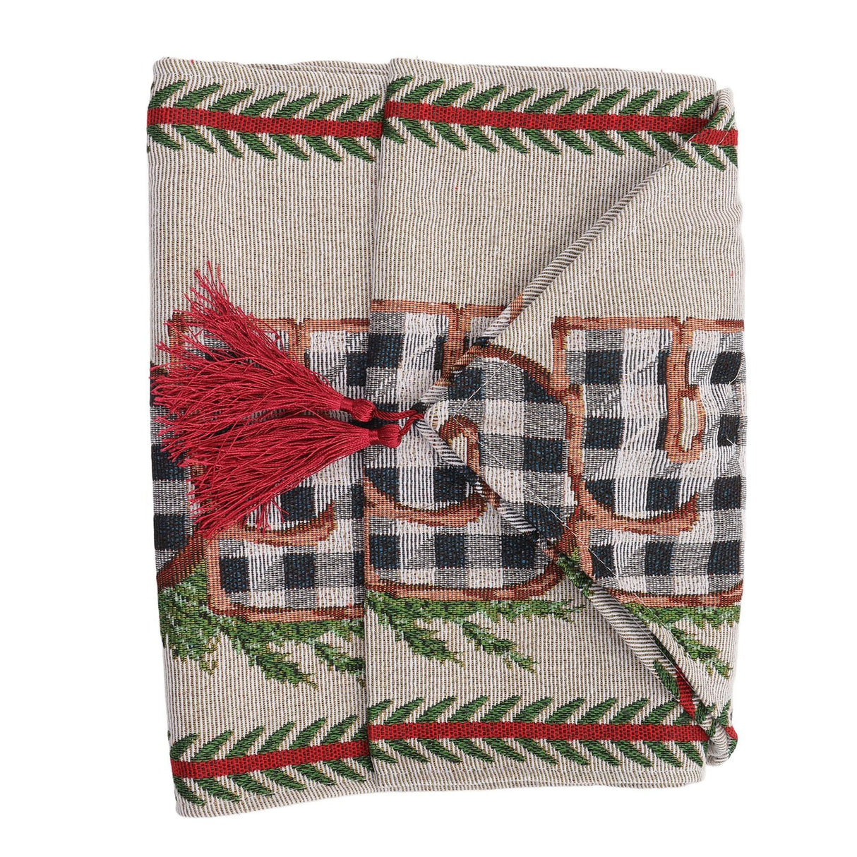 Christmas Table Runner Reusable Washable 1.8m Long Knitted Fabric Table Runner Holiday for Home Cafe Type 2