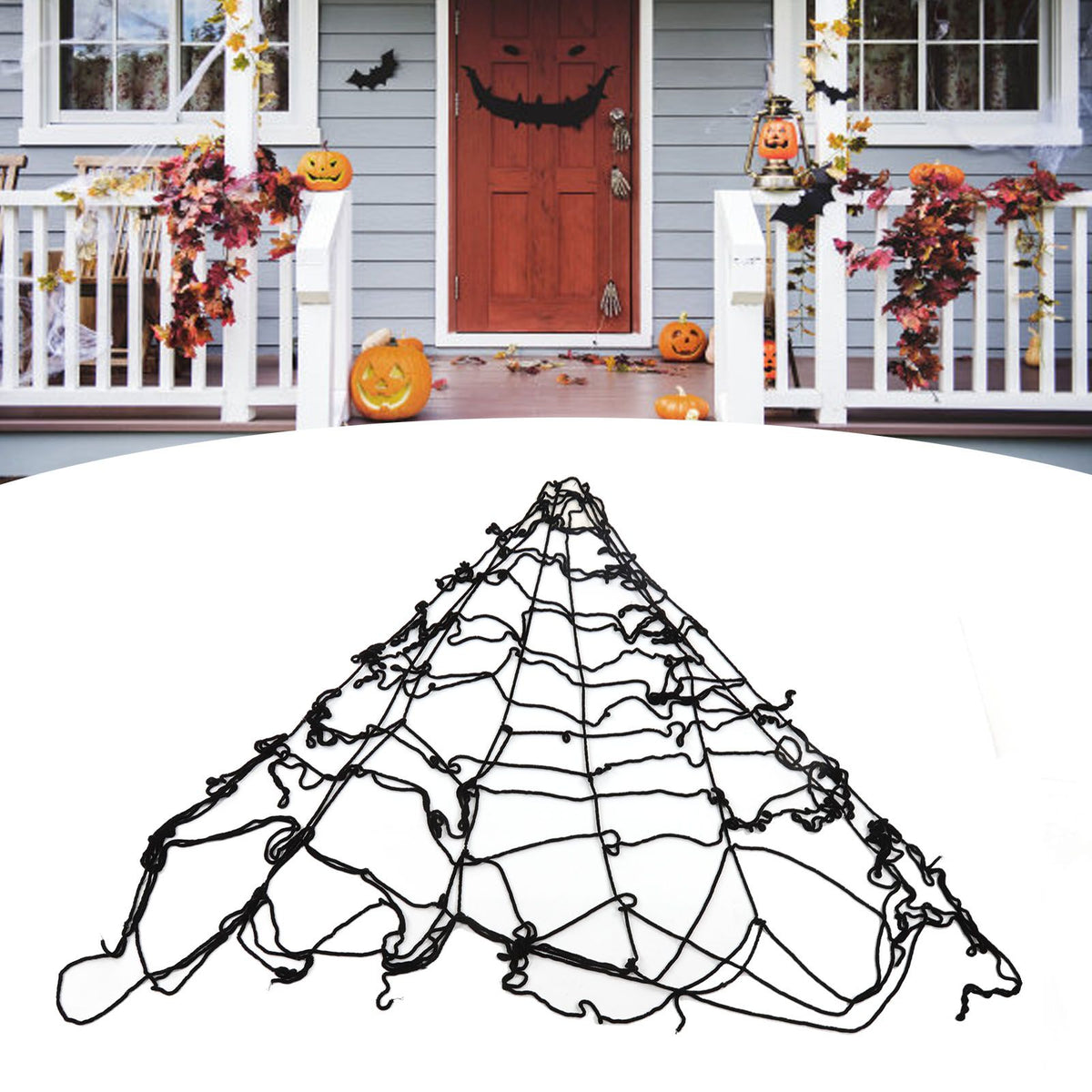 5x5m Spider Web Halloween Decoration Spooky Halloween Party Decorative Cobwebs for Indoor Outdoor Haunted Houses