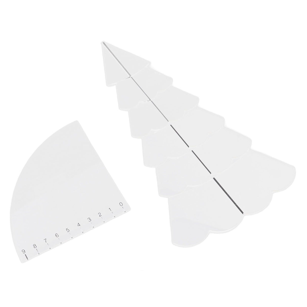 Handmade Christmas Tree Quilting Set Transparent Acrylic DIY Sewing Pattern Template Ruler Tool Set for Bowl Mats Making S