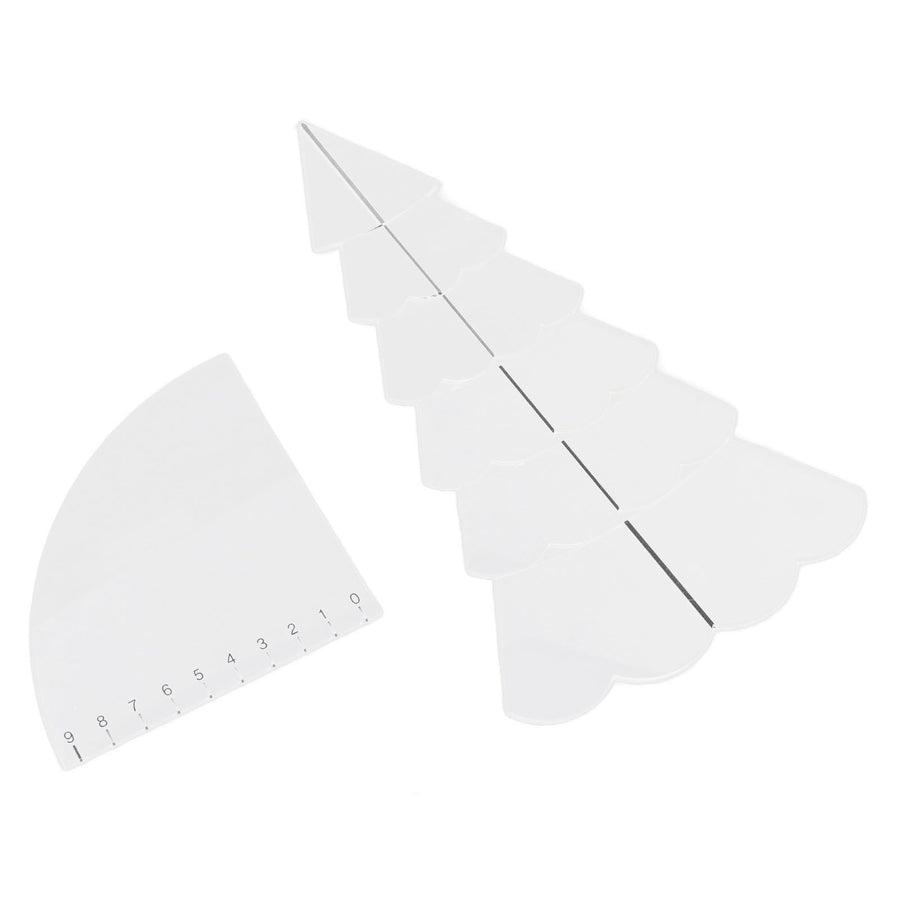 Handmade Christmas Tree Quilting Set Transparent Acrylic DIY Sewing Pattern Template Ruler Tool Set for Bowl Mats Making S
