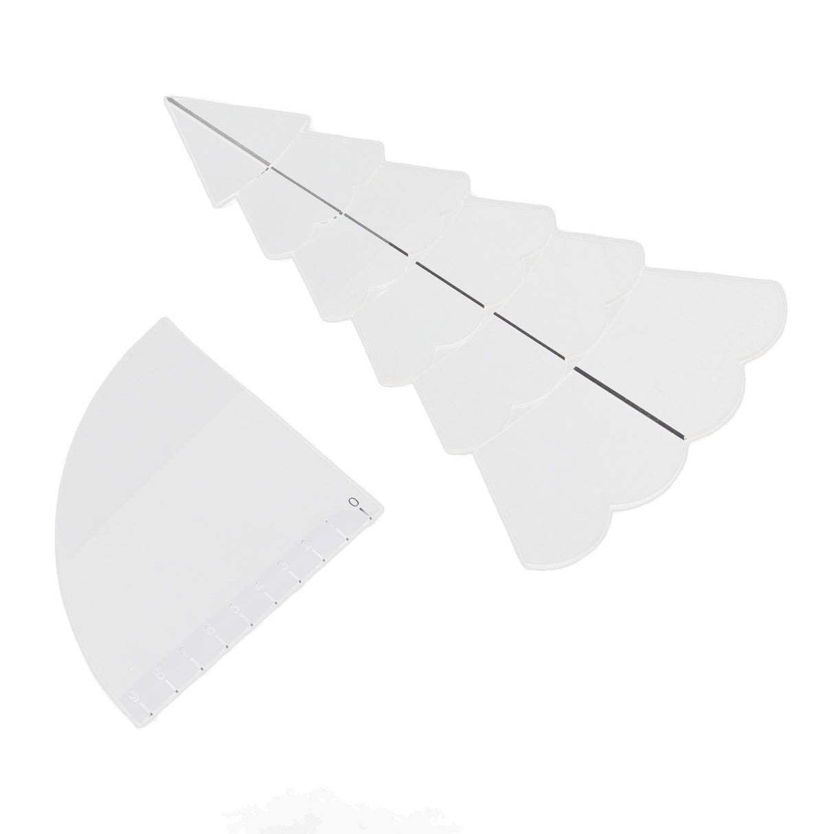 Handmade Christmas Tree Quilting Set Transparent Acrylic DIY Sewing Pattern Template Ruler Tool Set for Bowl Mats Making S