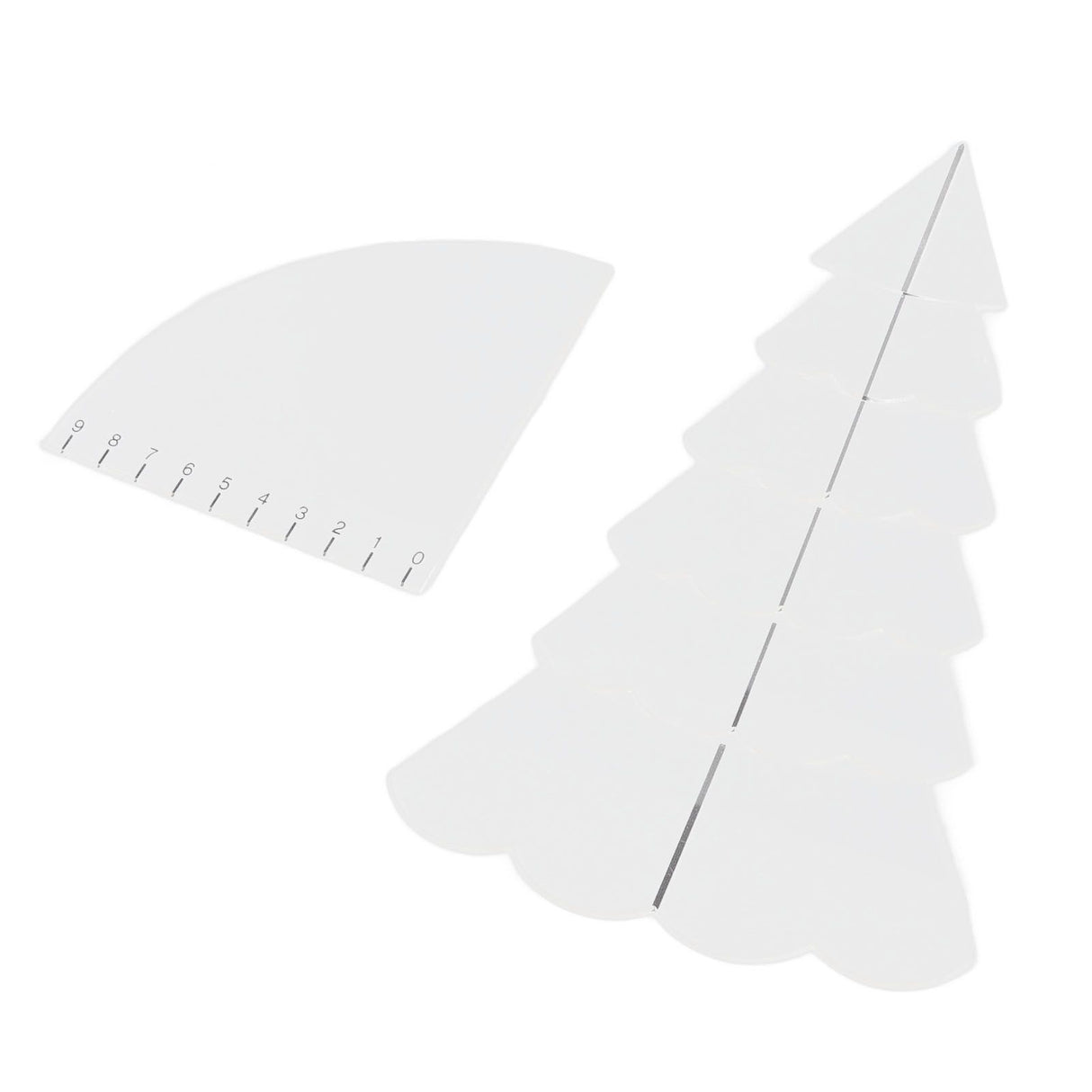 Handmade Christmas Tree Quilting Set Transparent Acrylic DIY Sewing Pattern Template Ruler Tool Set for Bowl Mats Making S